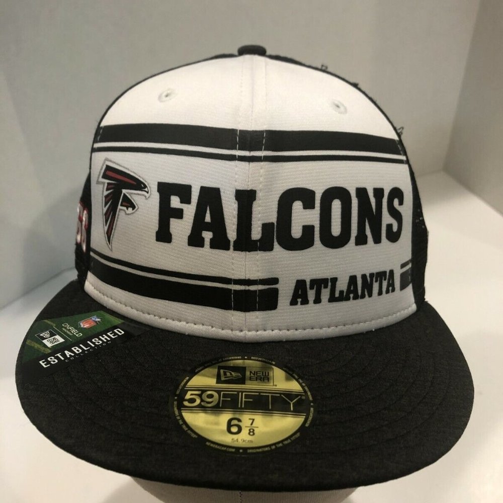 Atlanta Falcons New Era Cap Size 6 78, Mesh Back Black White, NEW